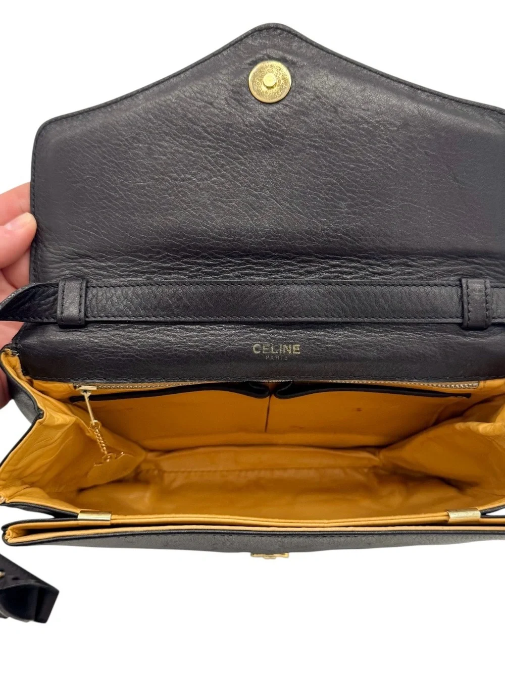 Celine Black Leather Crossbody Bag